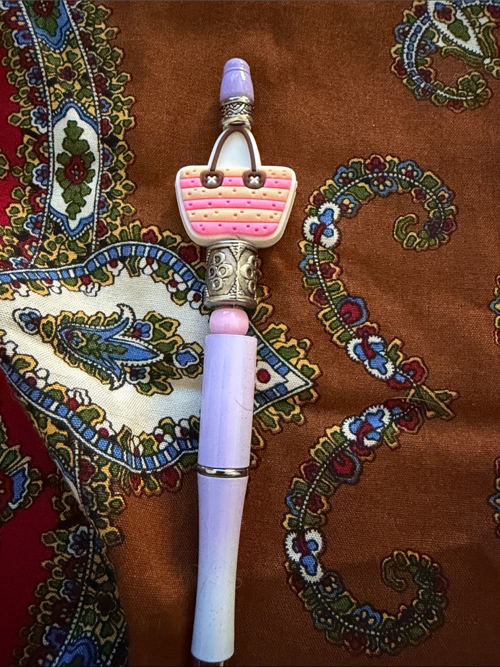 Lavender & Pink Decorative Pen with Bag Charm 2/$10
